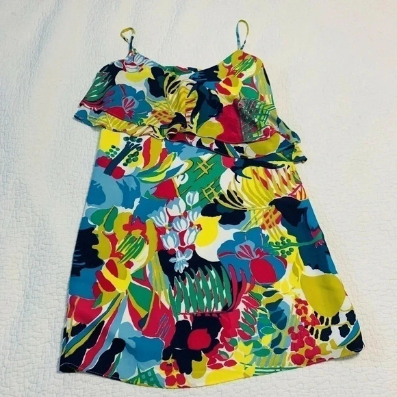 J. Crew Factory Floral Printed Ruffled Cami Dress - Picture 4 of 8